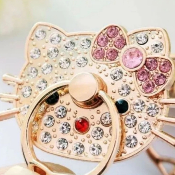 Hello Kitty Rhinestone Ring Pop Socket Phone Strap - Picture 2 of 6